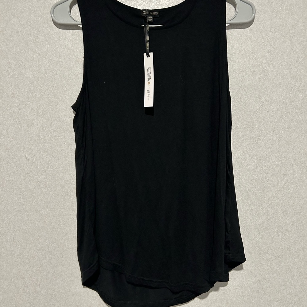NWT Beautiful Women’s Black Tank Top, Coco And Carmen, Round Neck, Size S/M